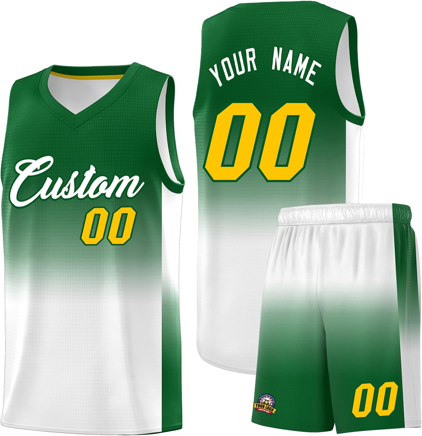 KXK Personalized Gradient Basketball Jersey Shorts Printed Team Jersey with Name Number for Men Youth Basketball Uniform - Image 14