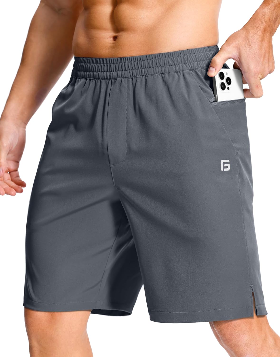 GGJ Men's Lightweight Athletic Shorts with Zipper Pockets 7"/5"/9" Gym Workout Running Quick Dry Tennis Shorts for Men - Image 38