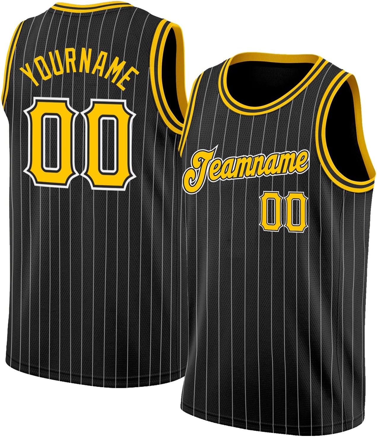 Custom Name Team Name Number Black Gold-Red Round Neck Rib-Knit Basketball Jersey, Personalized Uniform Basketball Shirt - Image 26