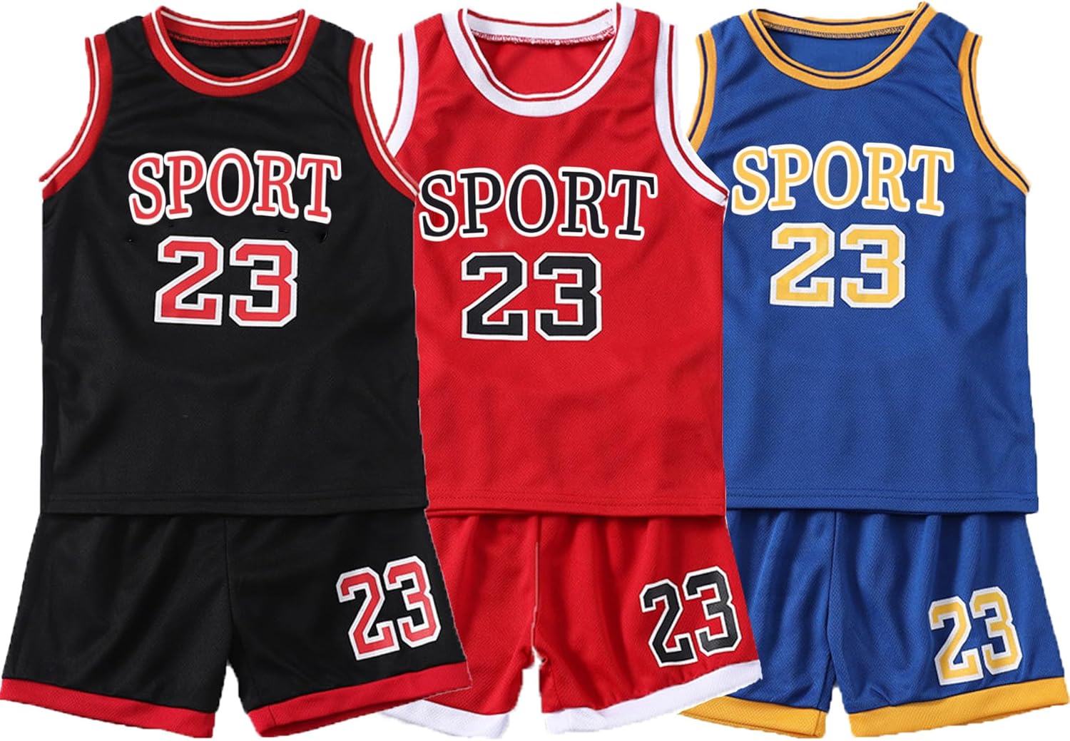 Toddler Baby Boys Basketball Jersey Outfit Toddler Kids Sports Shorts Set Summer Clothes Tank Top Track Shorts - Image 3
