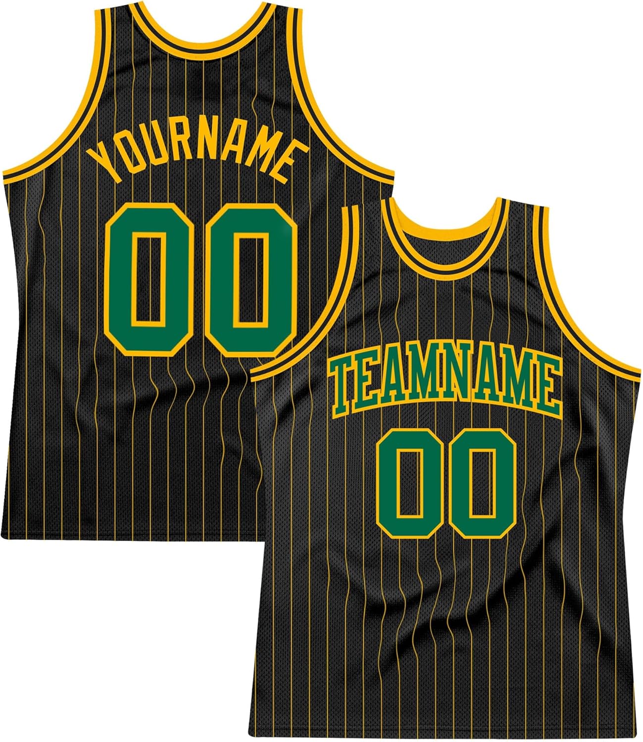 Custom Name Team Name Number Black Orange Pinstripe Green Authentic Basketball Jersey, Personalized Basketball Jersey - Image 20