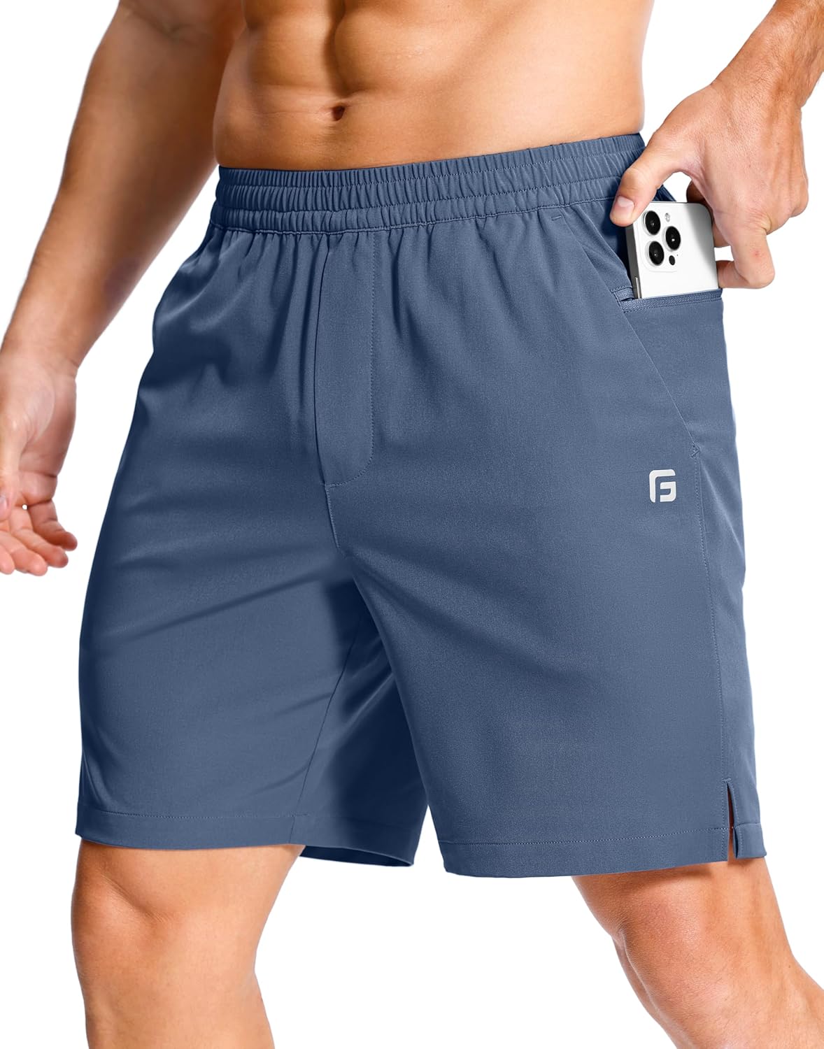 GGJ Men's Lightweight Athletic Shorts with Zipper Pockets 7"/5"/9" Gym Workout Running Quick Dry Tennis Shorts for Men - Image 33