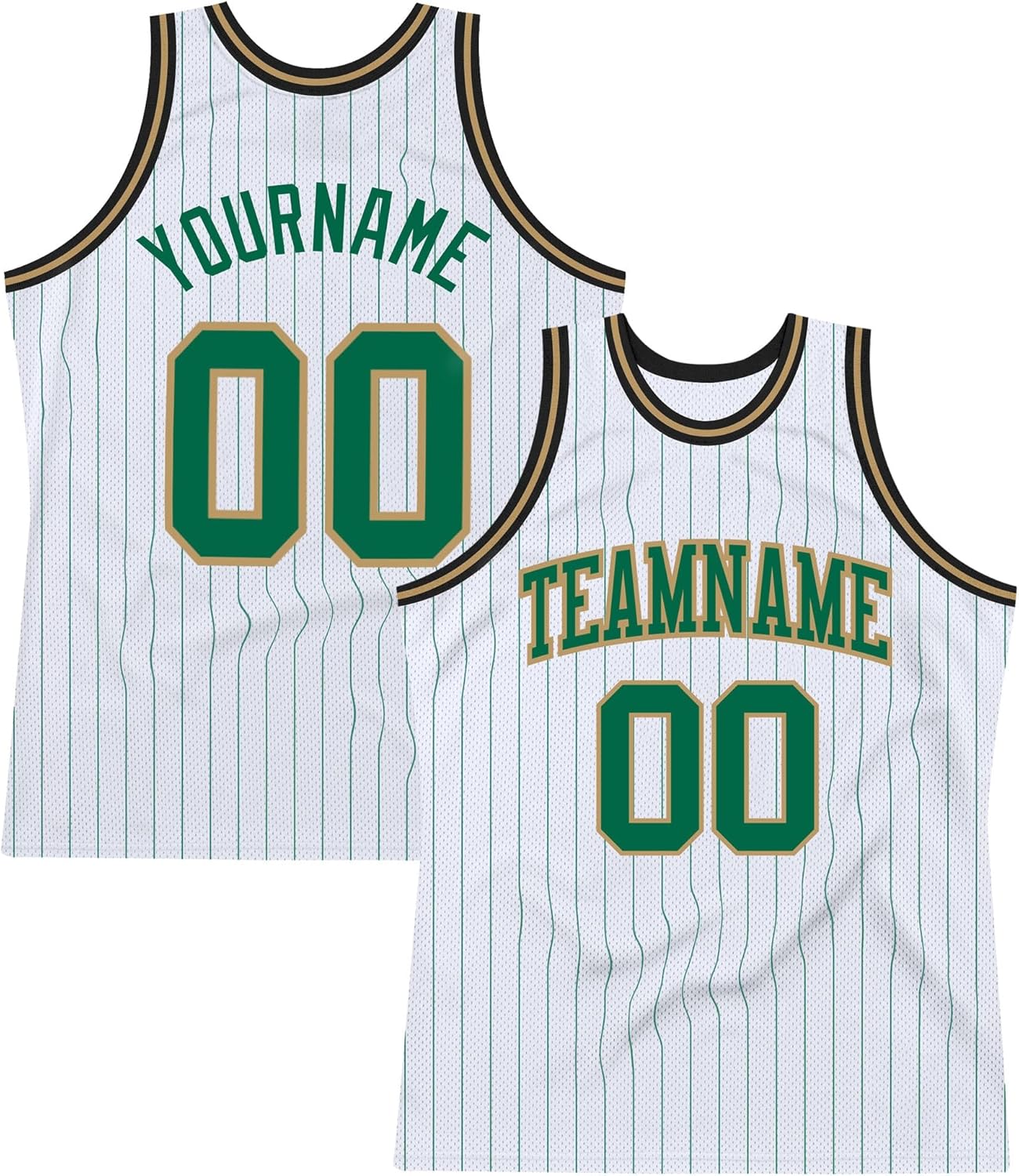 Custom Name Team Name Number White Teal Pinstripe Black Authentic Basketball Jersey, Personalized Basketball Jersey - Image 31