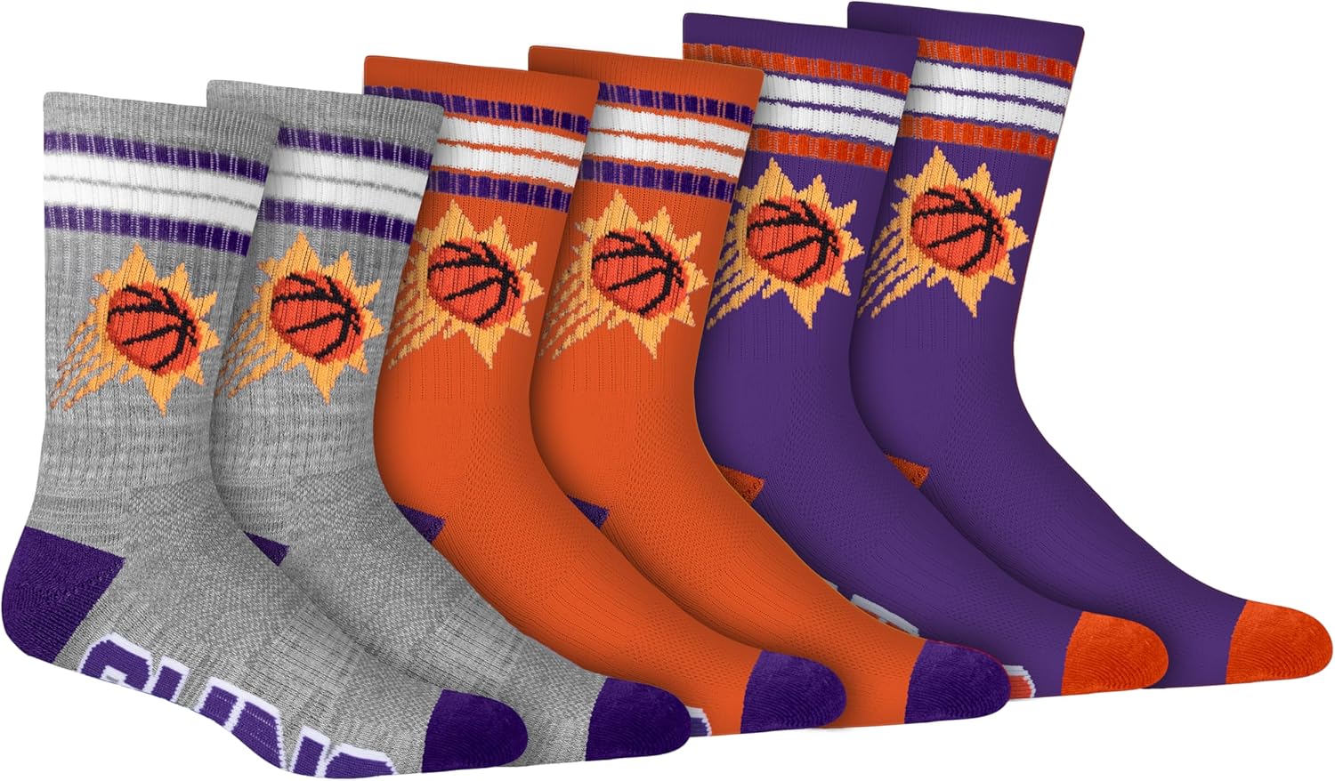 Ultra Game Men's NBA Official Athletic Cushioned Secure Fit Team Crew Socks – 3 Pack
