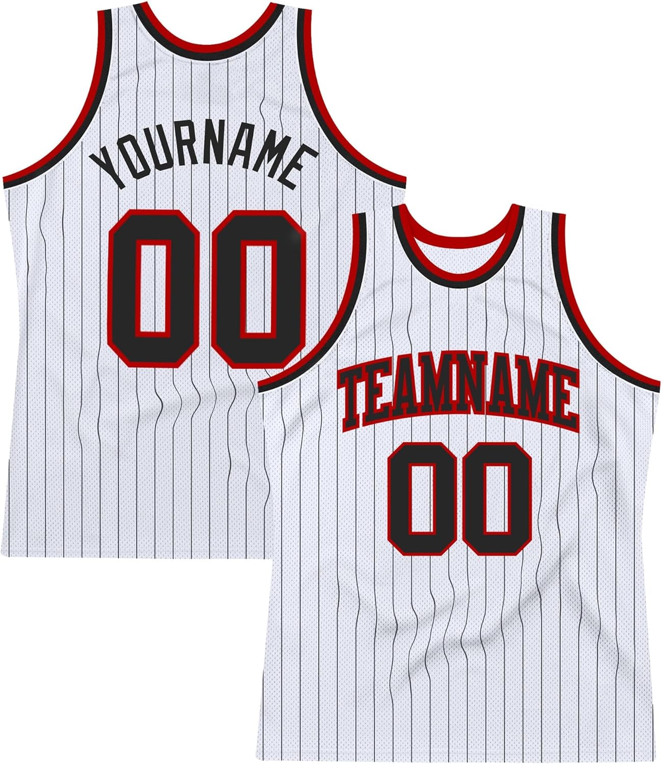 Custom Name Team Name Number White Black Pinstripe Black-Orange Authentic Basketball Jersey, Personalized Basketball Jersey - Image 10