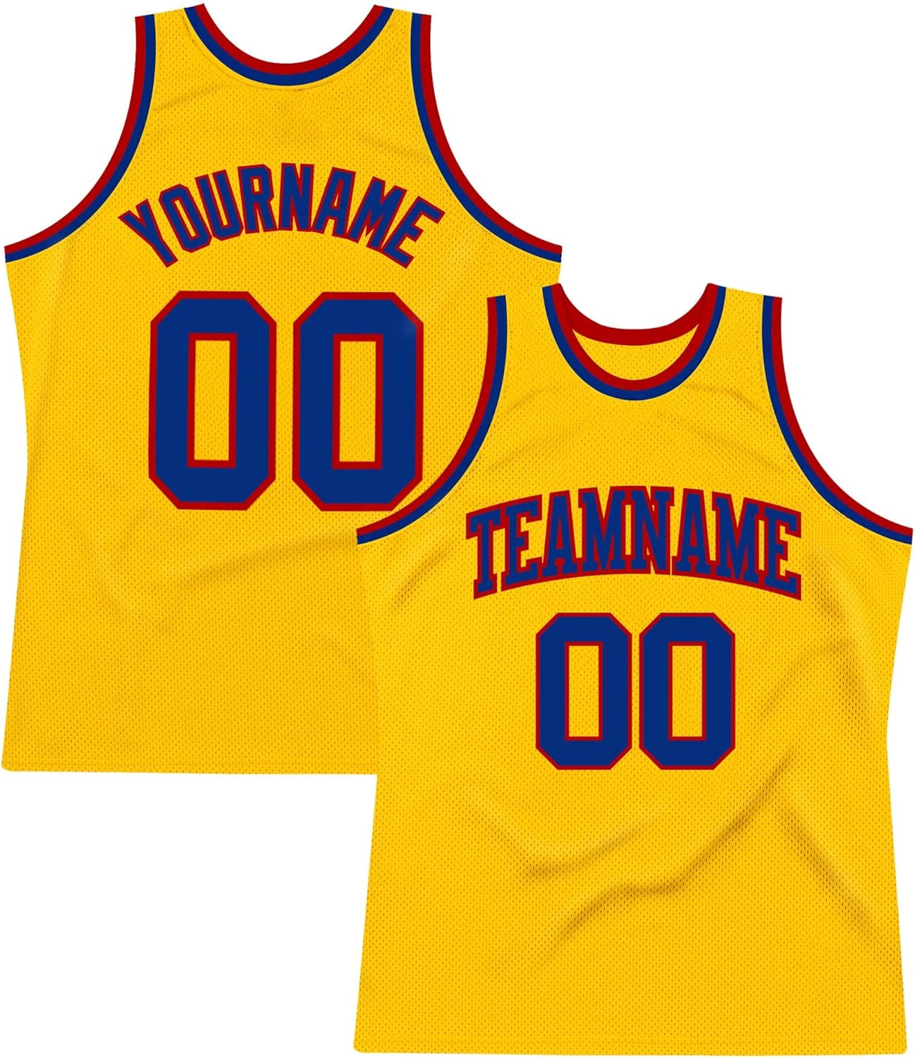 Custom Name Team Name Number Gray Royal-Gold Authentic Throwback Basketball Jersey, Personalized Basketball Jersey