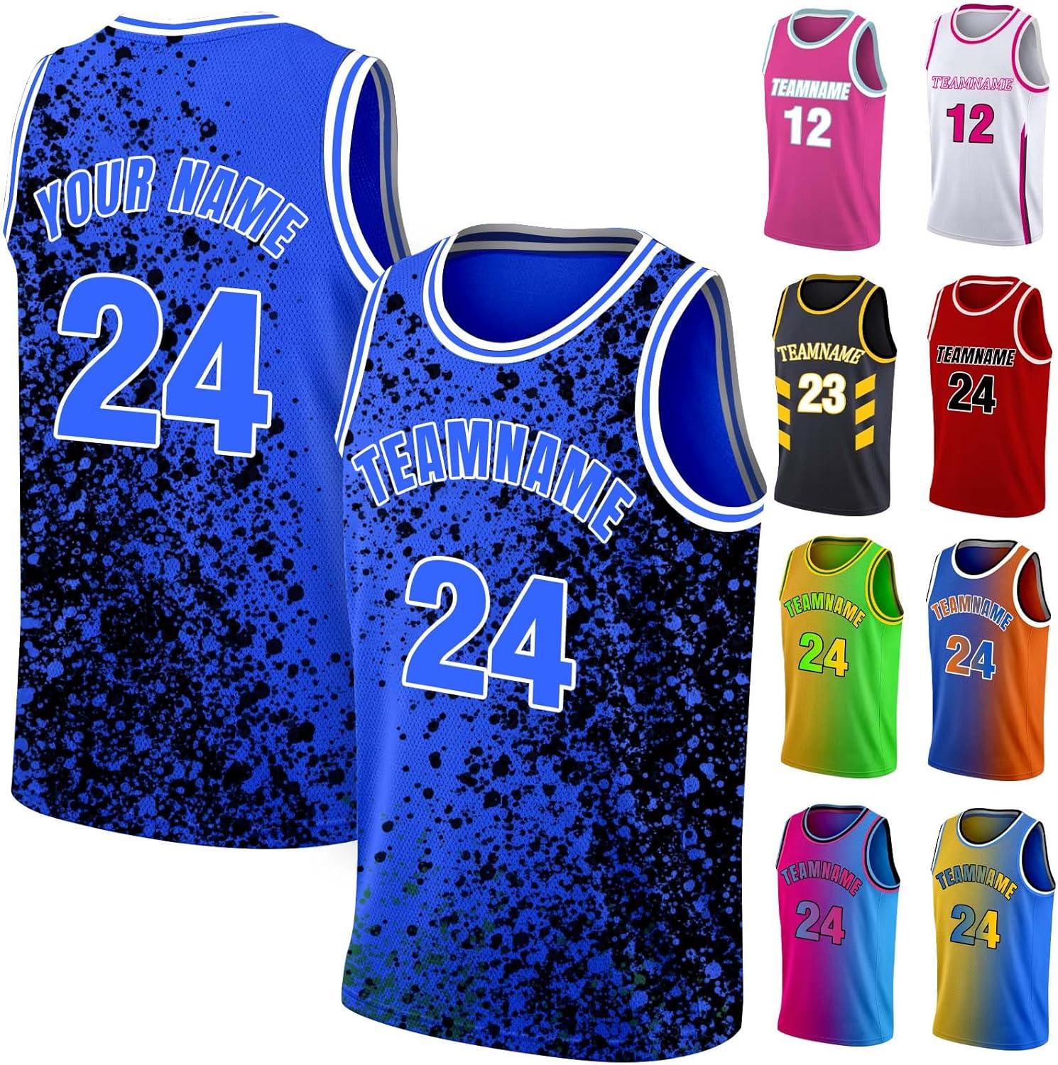 Custom Basketball Jersey Team Name Number Personalized Practice Shirt for Men Youth Kids Boys College University, S~4XL