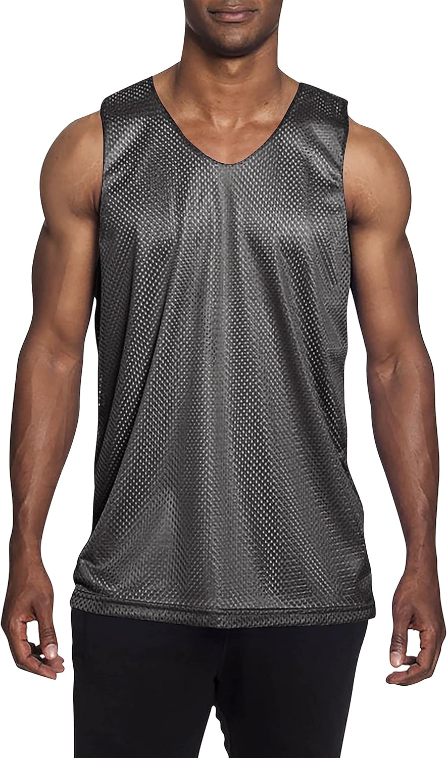 Mens Reversible Basketball Jersey Premium Moisture Wicking Mesh Tank Top