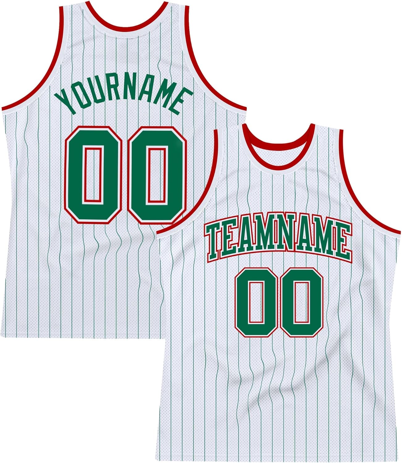 Custom Name Team Name Number White Teal Pinstripe Black Authentic Basketball Jersey, Personalized Basketball Jersey - Image 30