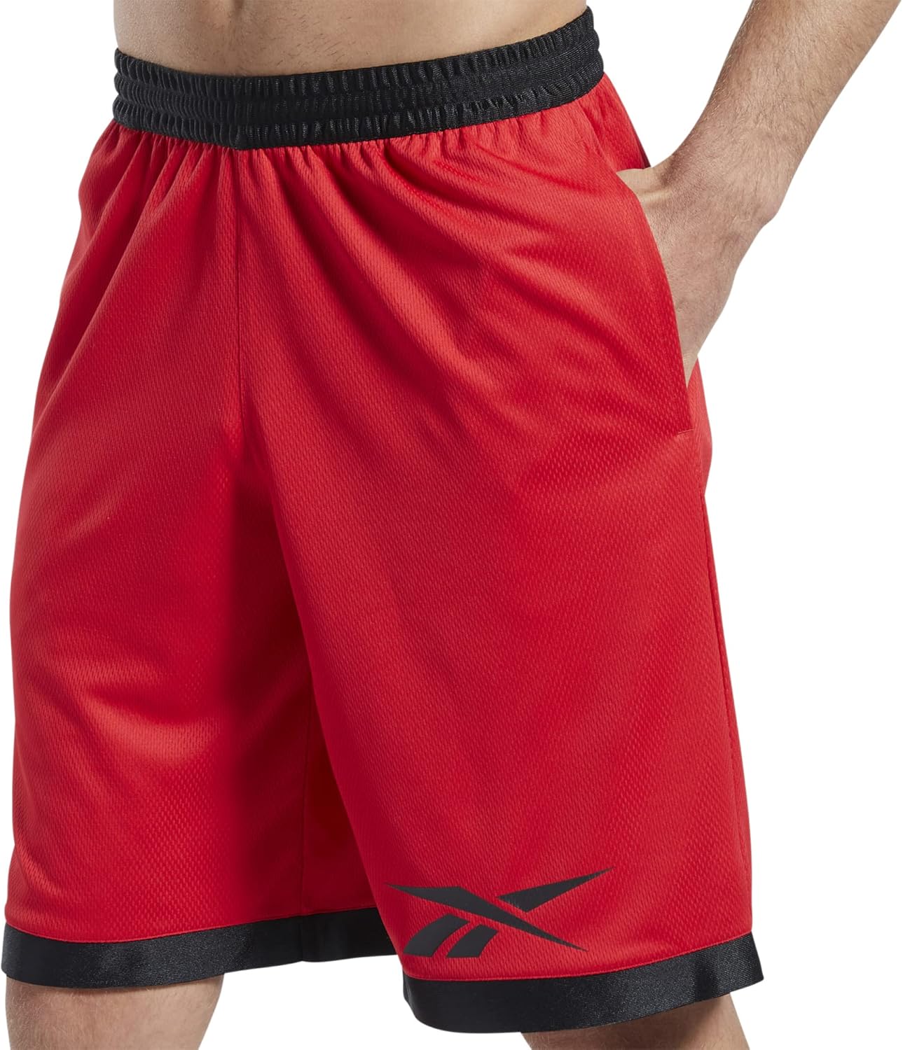Reebok Men's Basketball Mesh Shorts, Black, L - Image 2