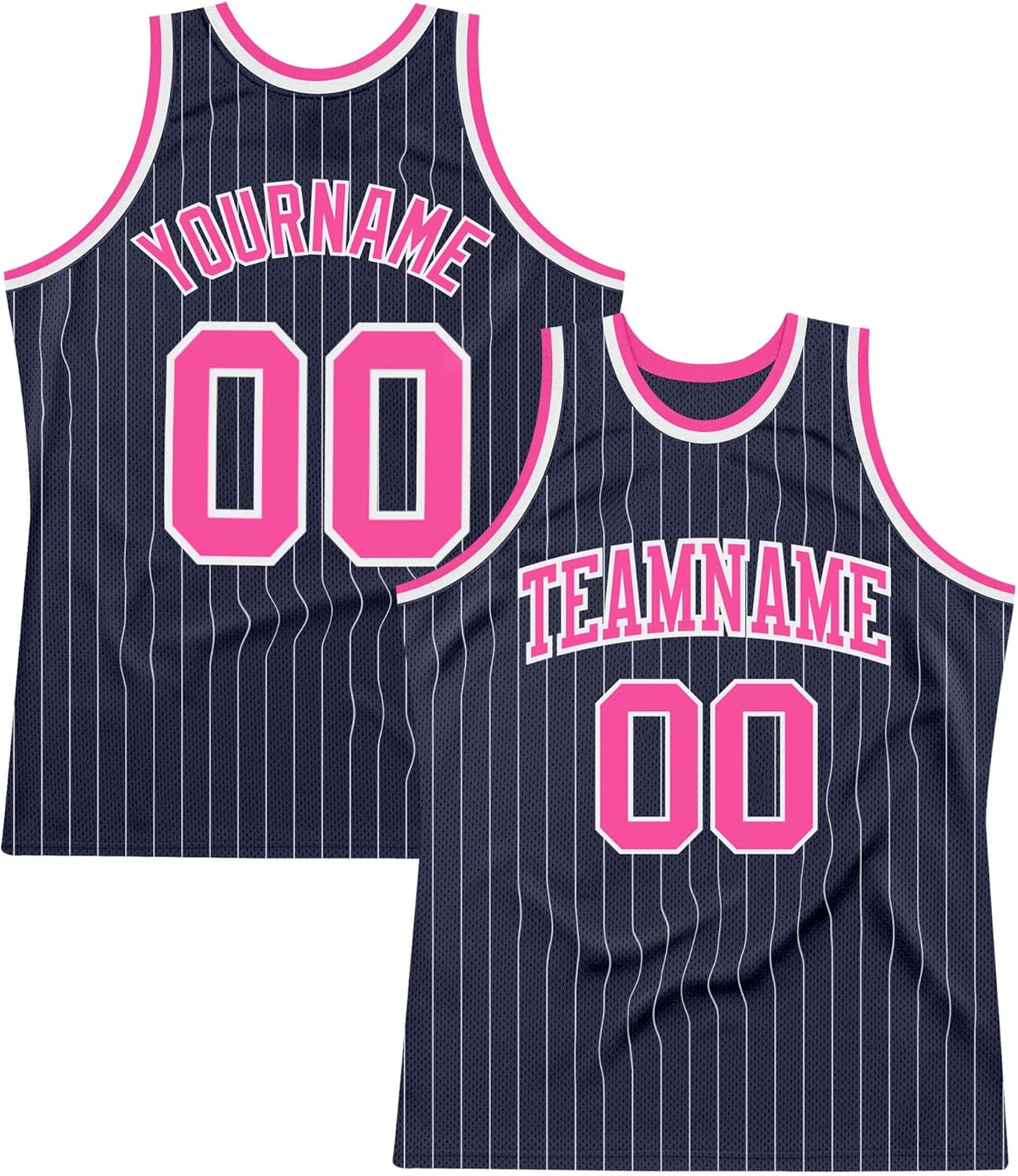 Custom Name Team Name Number Blue White Pinstripe Black Authentic Basketball Jersey, Personalized Uniform Basketball Shirt - Image 28