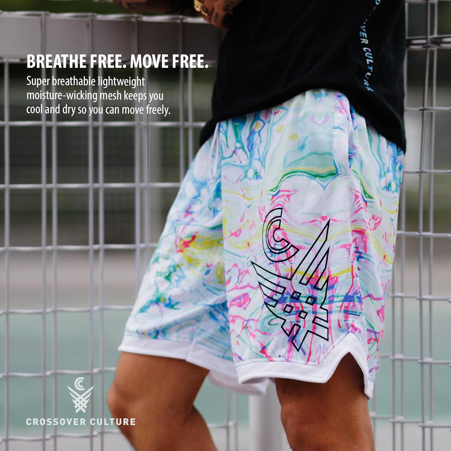 Crossover Culture Mens Mayhem Basketball Shorts - Moisture-Wicking Mesh Mens Basketball Shorts with Pockets - Image 5