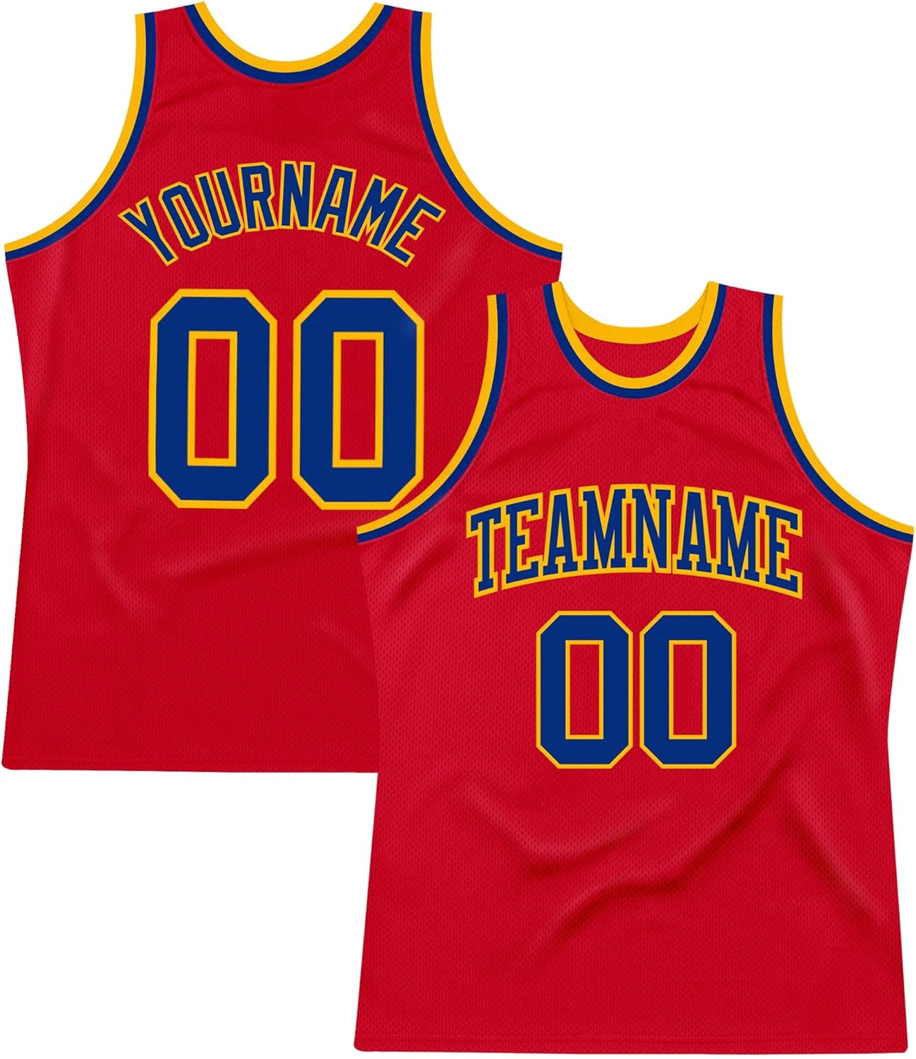 Custom Name Team Name Number Gray Royal-Gold Authentic Throwback Basketball Jersey, Personalized Basketball Jersey - Image 18