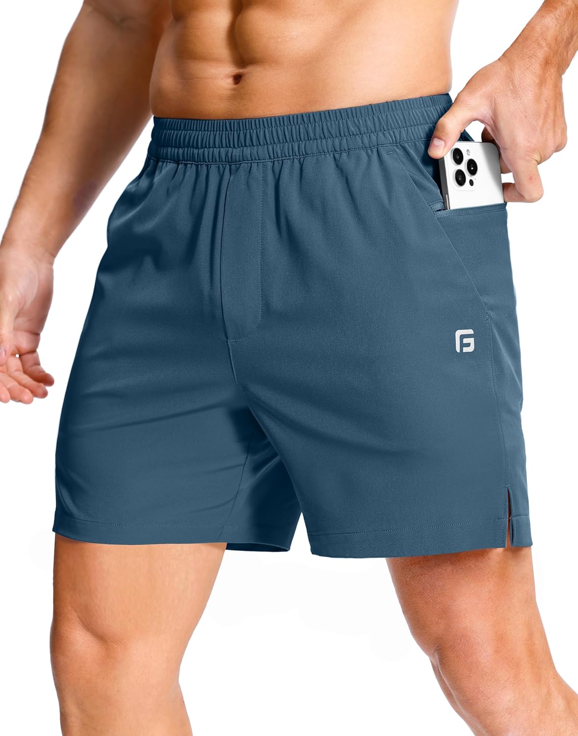 GGJ Men's Lightweight Athletic Shorts with Zipper Pockets 7"/5"/9" Gym Workout Running Quick Dry Tennis Shorts for Men - Image 17