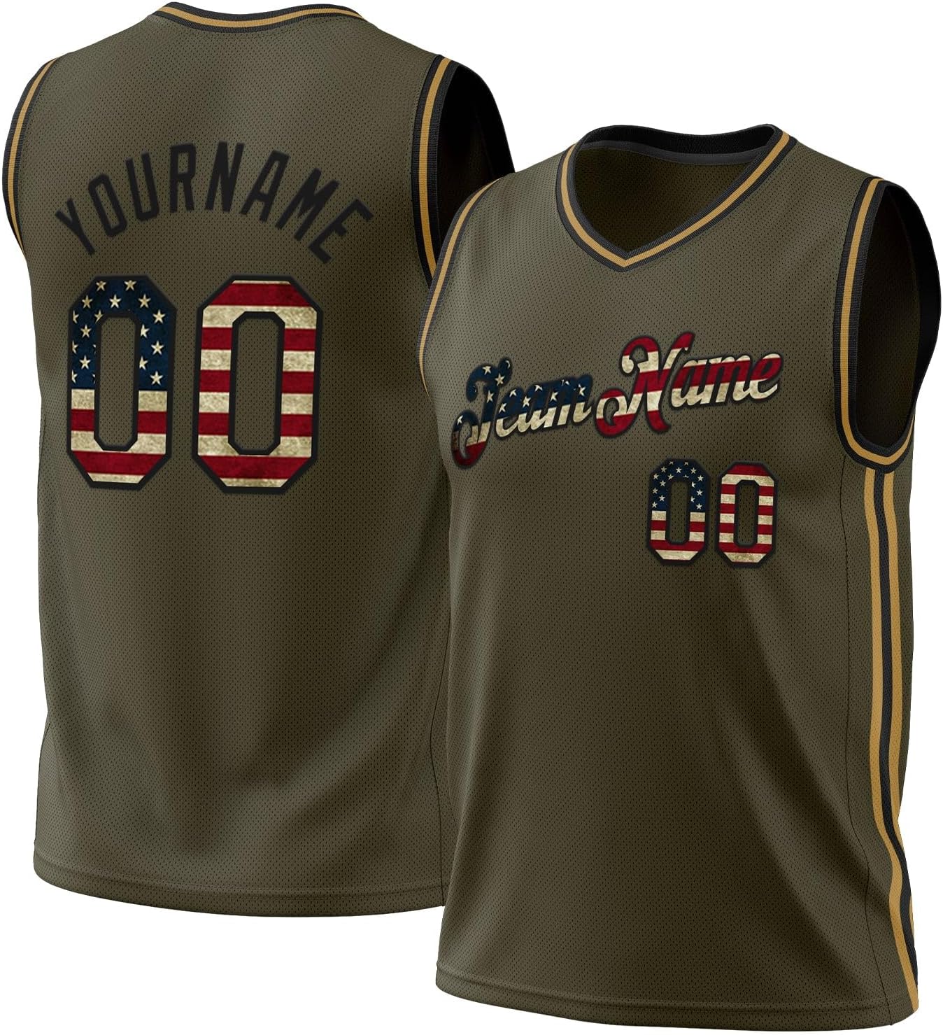 Custom Navy Vintage USA Flag-Cream Throwback Basketball Jersey - Image 15