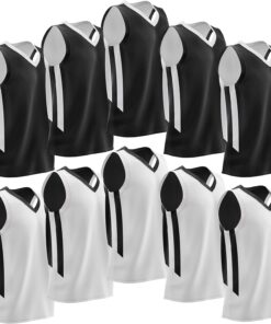 10-Pack Men's Reversible Custom Basketball Jerseys, Plain Mesh Athletic Sleeveless Shirts Blank Team Uniforms Set