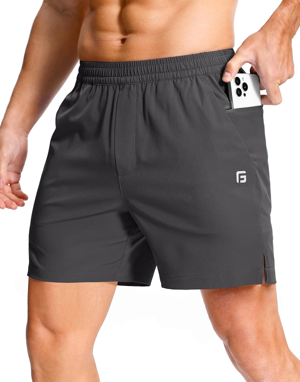 GGJ Men's Lightweight Athletic Shorts with Zipper Pockets 7"/5"/9" Gym Workout Running Quick Dry Tennis Shorts for Men - Image 9