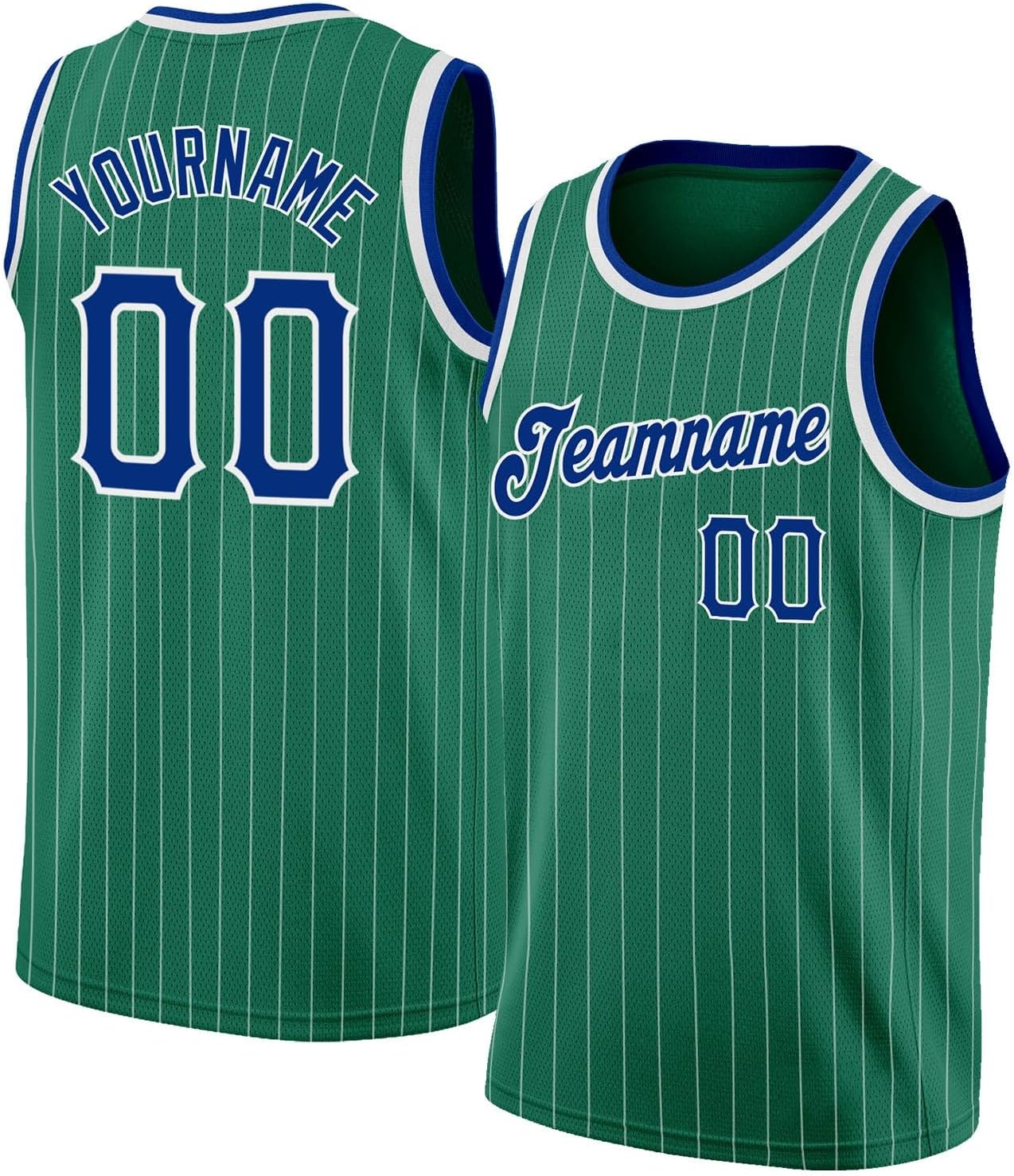 Custom Name Team Name Number Blue Pinstripe White-Red Authentic Basketball Jersey, Personalized Uniform Basketball Shirt - Image 16