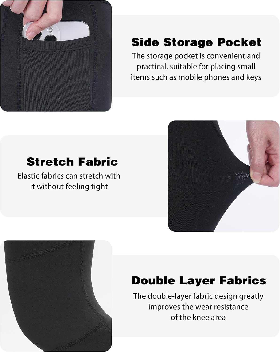 Boys Compression One Leg 3/4 Tights, Youth Single Leggings for Basketball Running, Kids Athletic Pants Capri with Pockets - Image 5