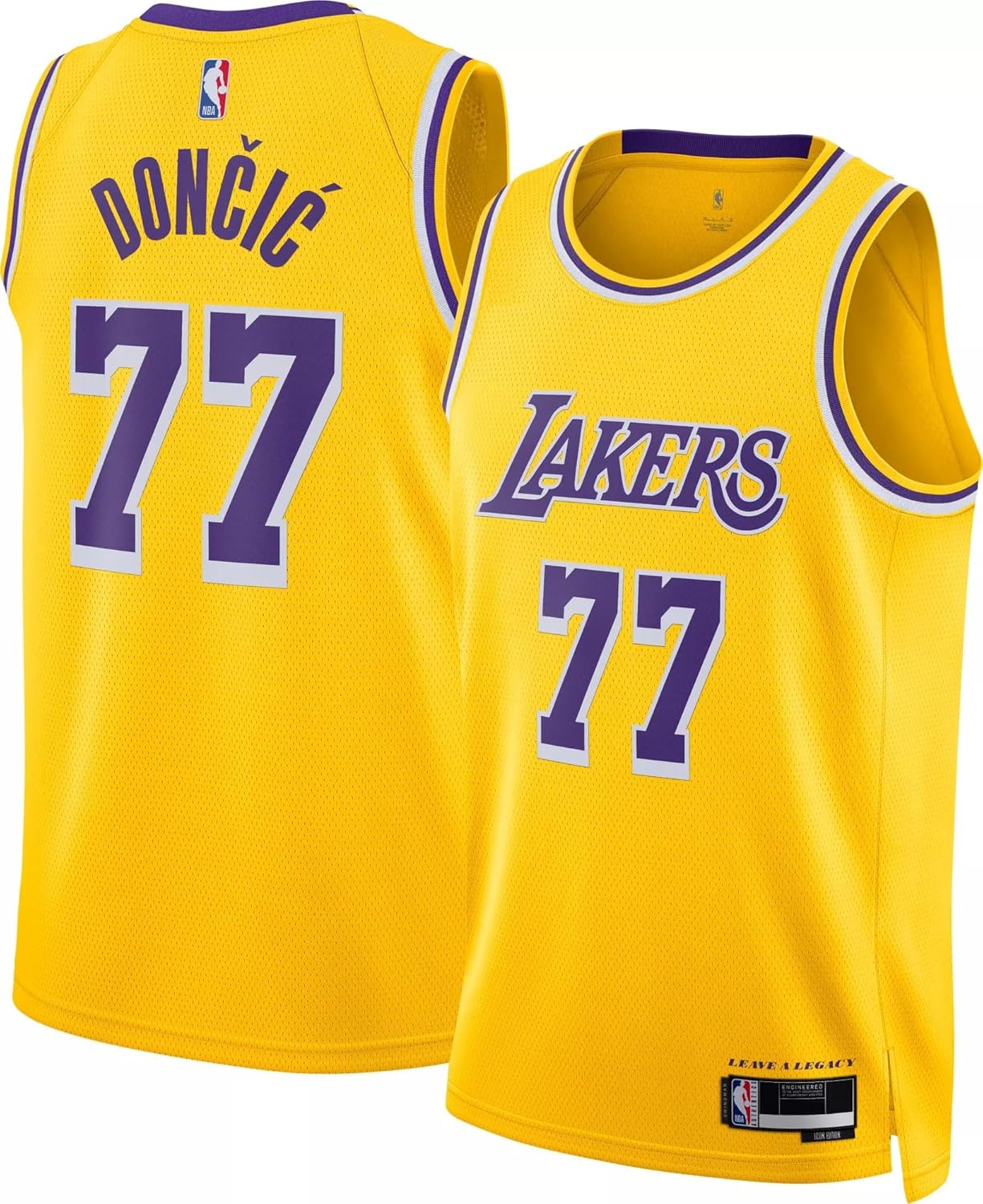 Luka Doncic Los Angeles Lakers NBA Kids Youth 8-20 Yellow Gold Icon Edition Swingman Jersey