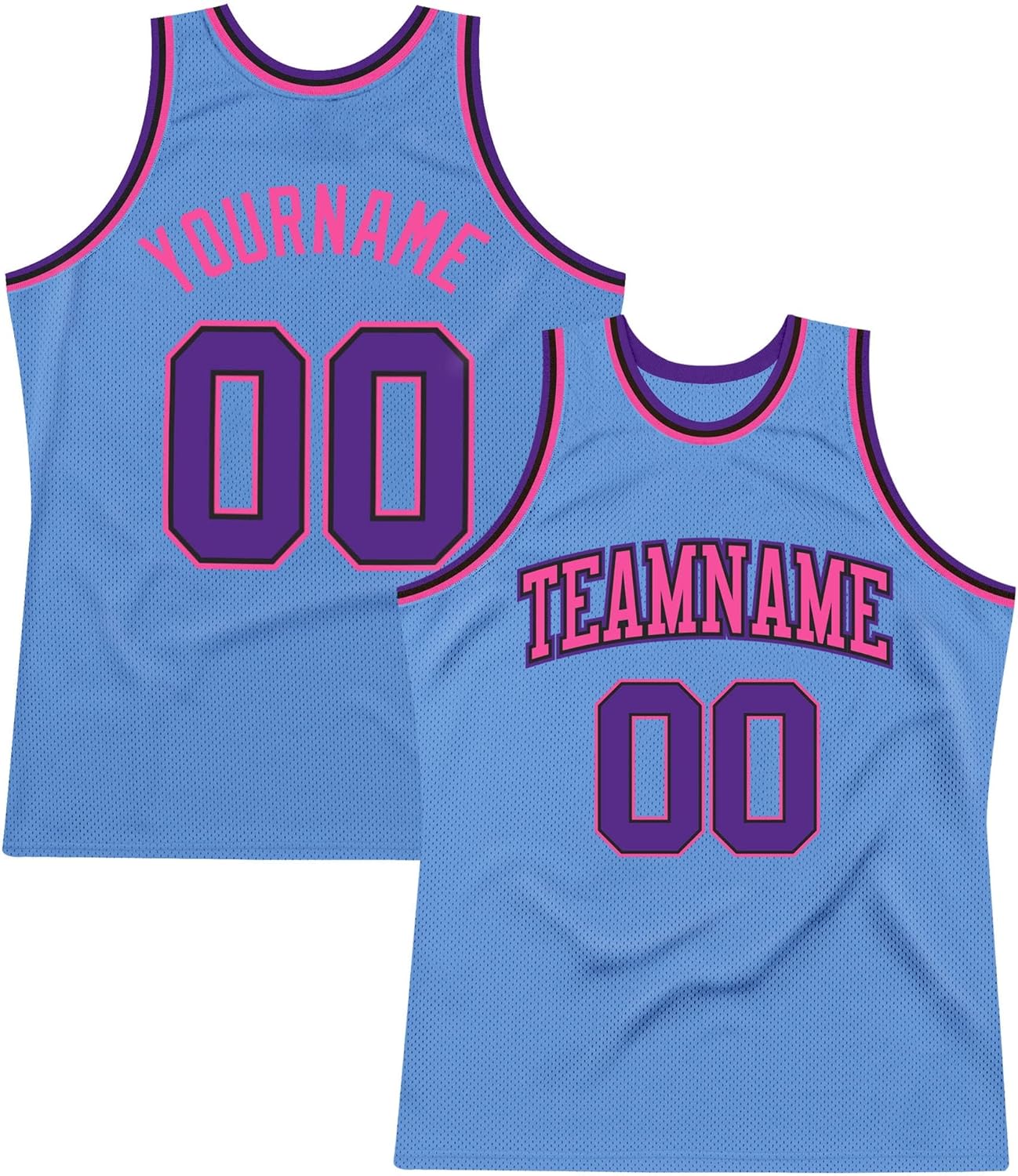 Custom Name Team Name Number Blue Blue-Navy Authentic Throwback Basketball Jersey, Personalized Basketball Jersey - Image 22