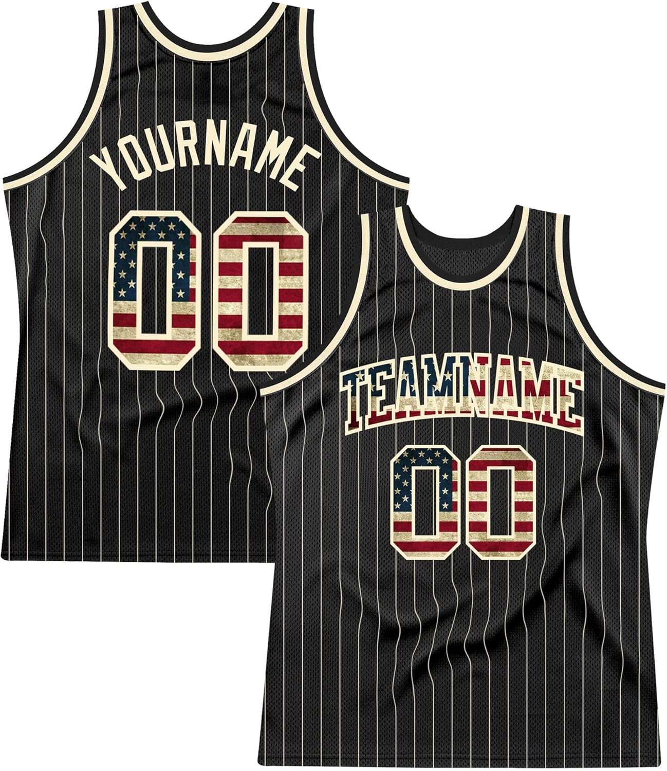 Custom Name Team Name Number Black Orange Pinstripe Green Authentic Basketball Jersey, Personalized Basketball Jersey - Image 26