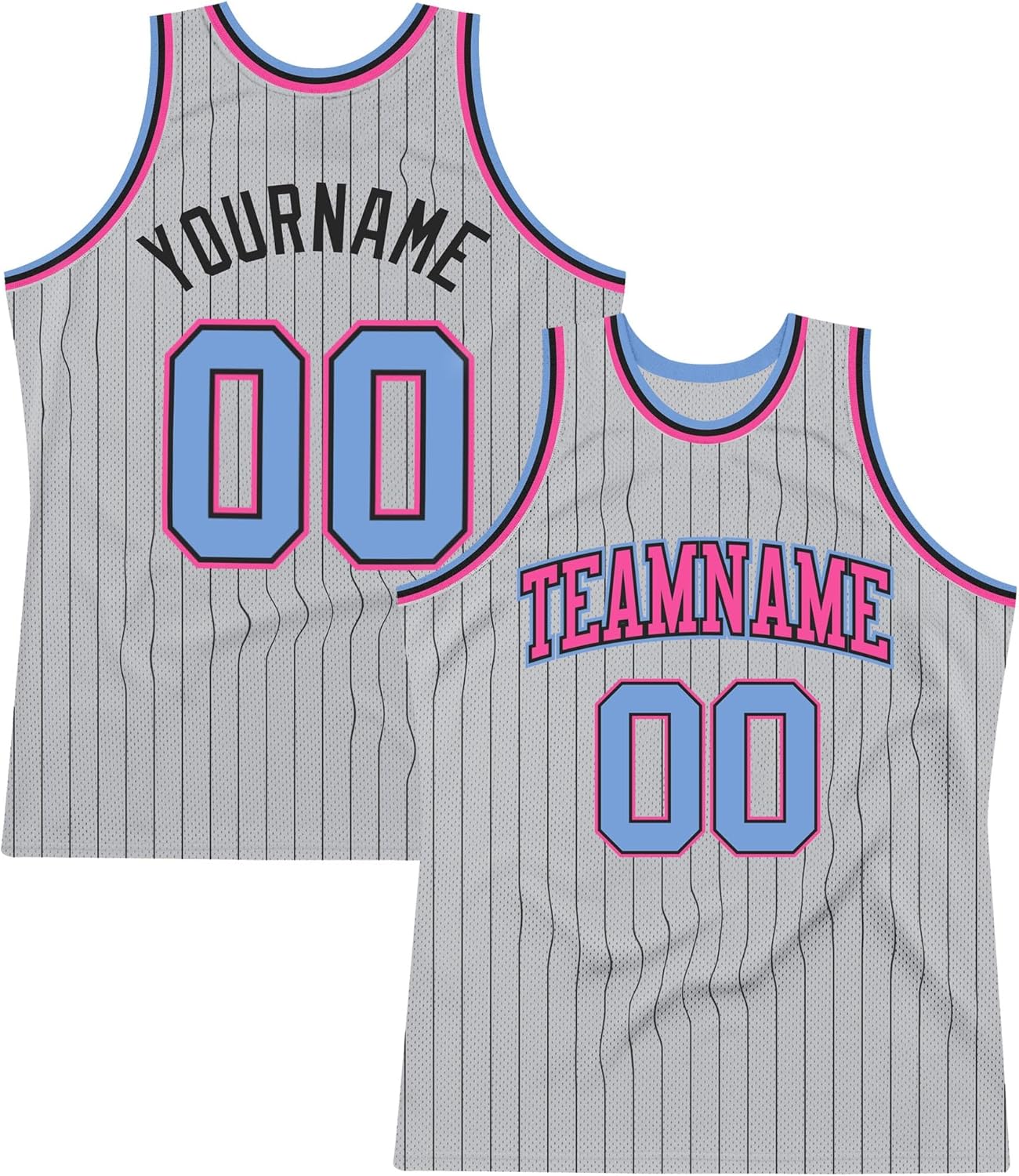 Custom Name Team Name Number Gray Black Pinstripe Black-Old Gold Authentic Basketball Jersey, Personalized Basketball Jersey - Image 12