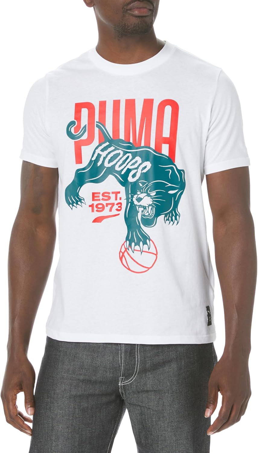 PUMA Mens The Hooper Graphic Crew Neck Short Sleeve Casual Tops Casual - Black - Image 12