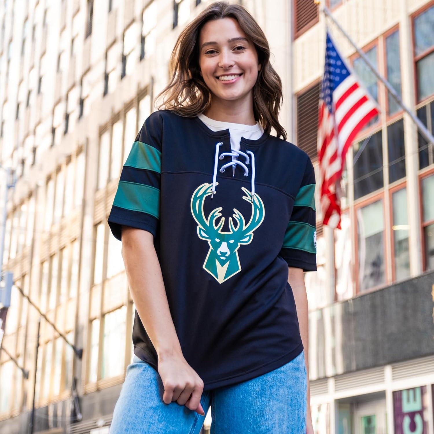 Ultra Game Women's NBA Official Super Soft Mesh Lace-up Jersey Shirt - Image 5