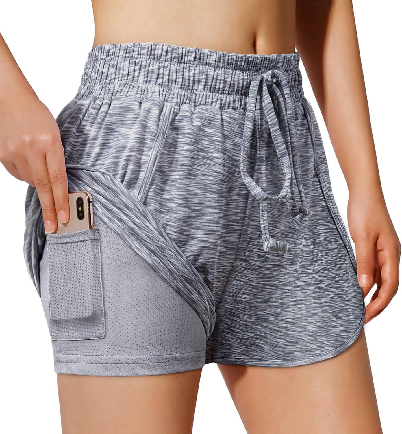 BLEVONH Women Yoga Running Shorts 2 in 1 Workout Athletic Shorts with Pockets S-3XL - Image 13