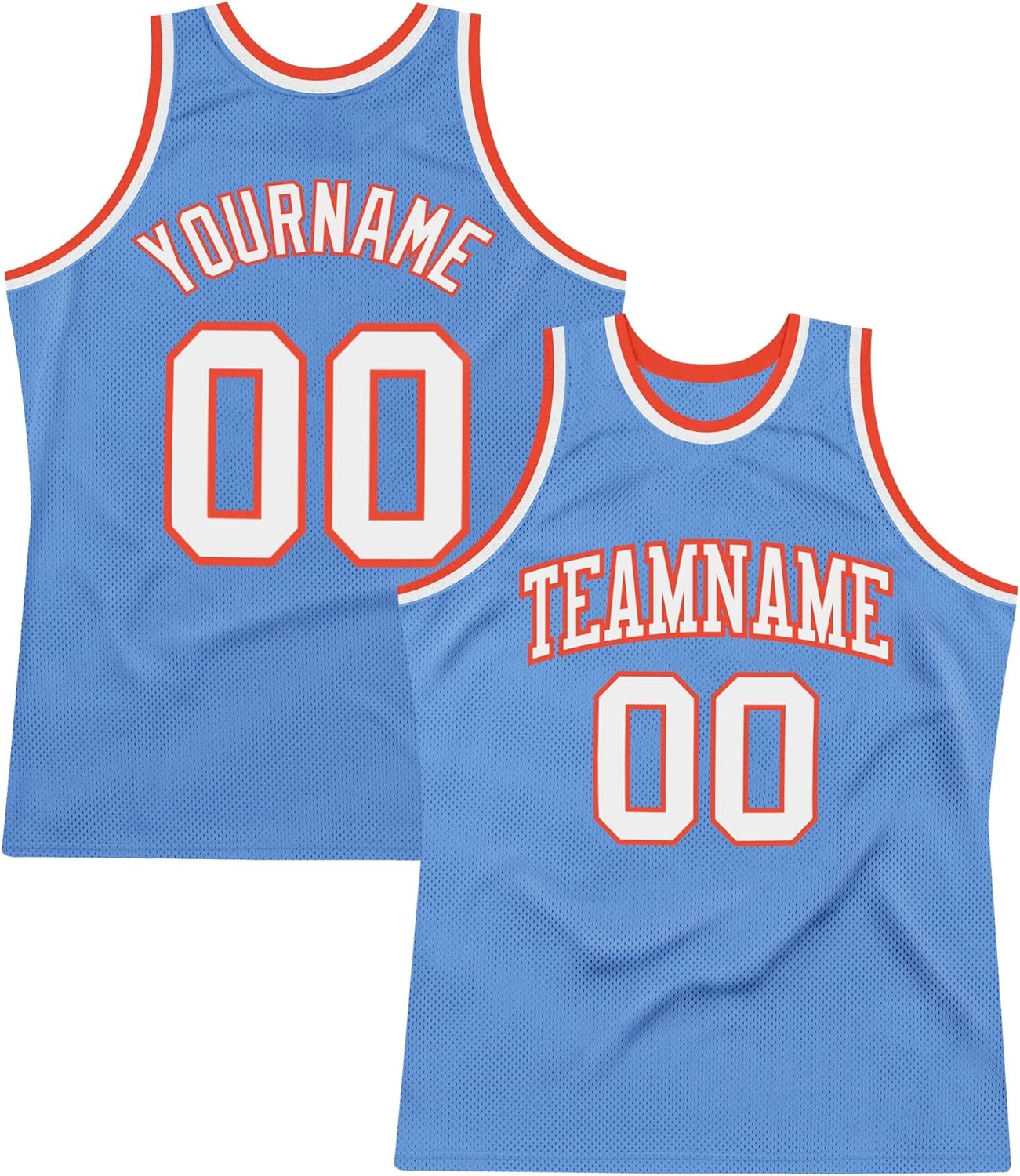 Custom Name Team Name Number Orange Blue-Navy Authentic Throwback Basketball Jersey, Personalized Uniform Basketball Shirt - Image 30