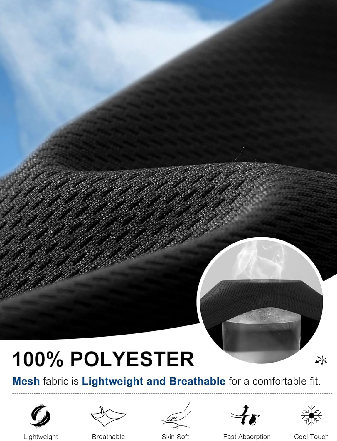 Pudolla Men's Lightweight Mesh Sweatpants Loose Fit Open Bottom Athletic Workout Gym Pants with Zipper Pockets - Image 3