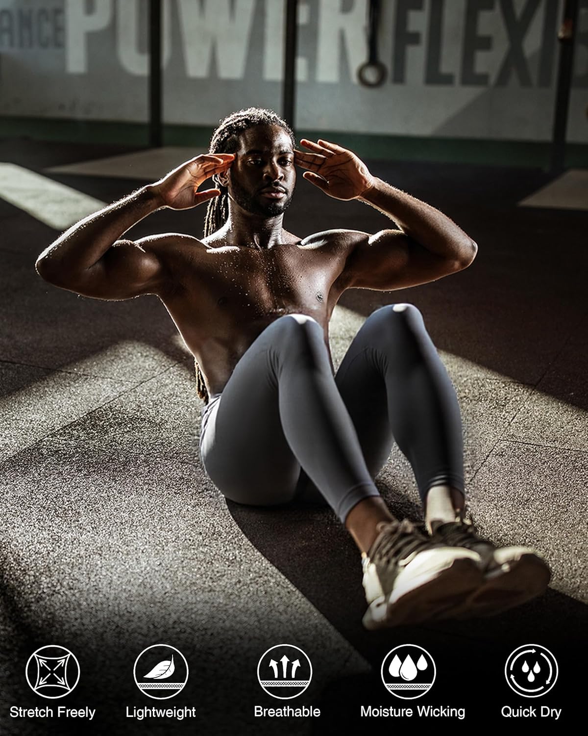 Men’s Compression Pants Running Leggings Athletic Base Layer Workout Tights with Pockets for Sports Basketball - Image 5