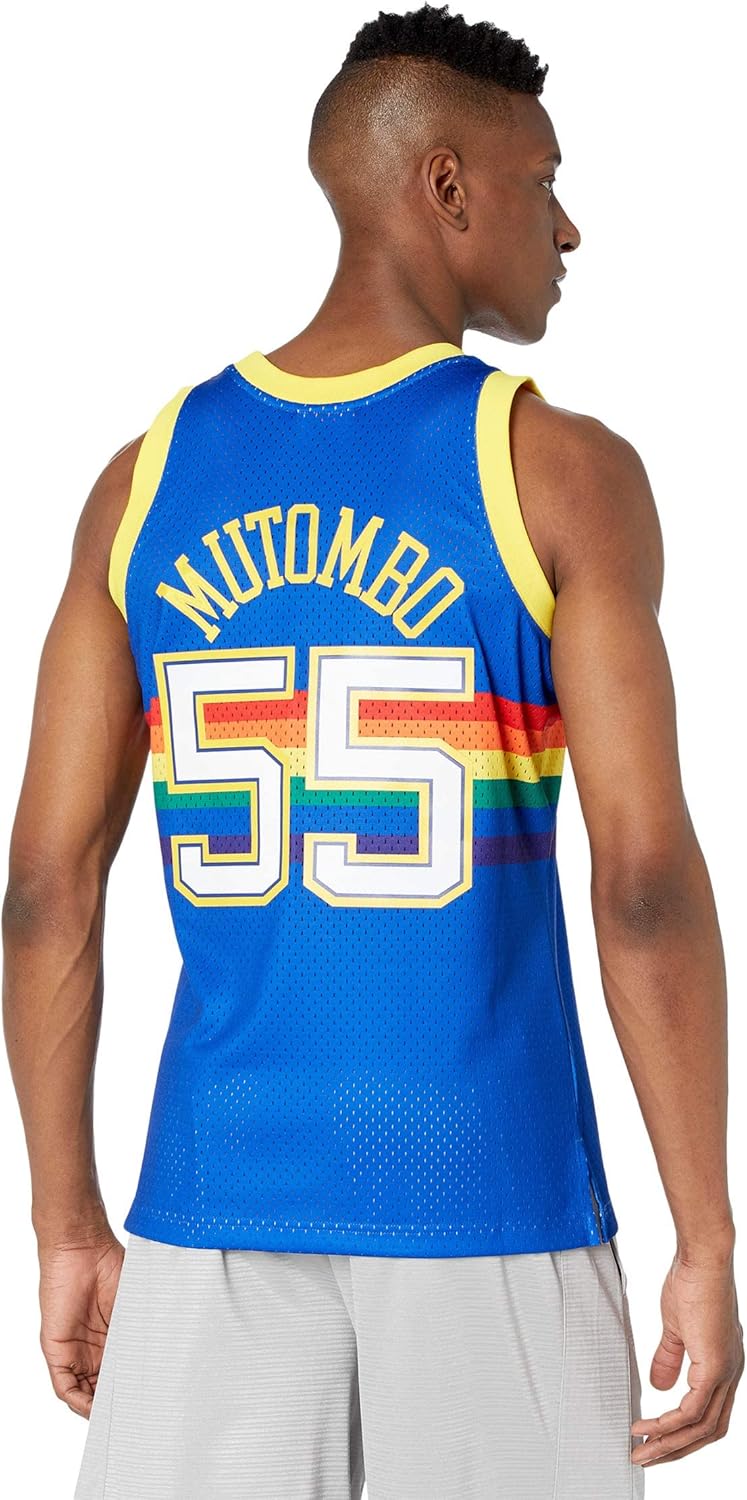 Mitchell & Ness mens Nba Swingman Road Jersey Nuggets 91 Dikembe Mutombo - Image 2