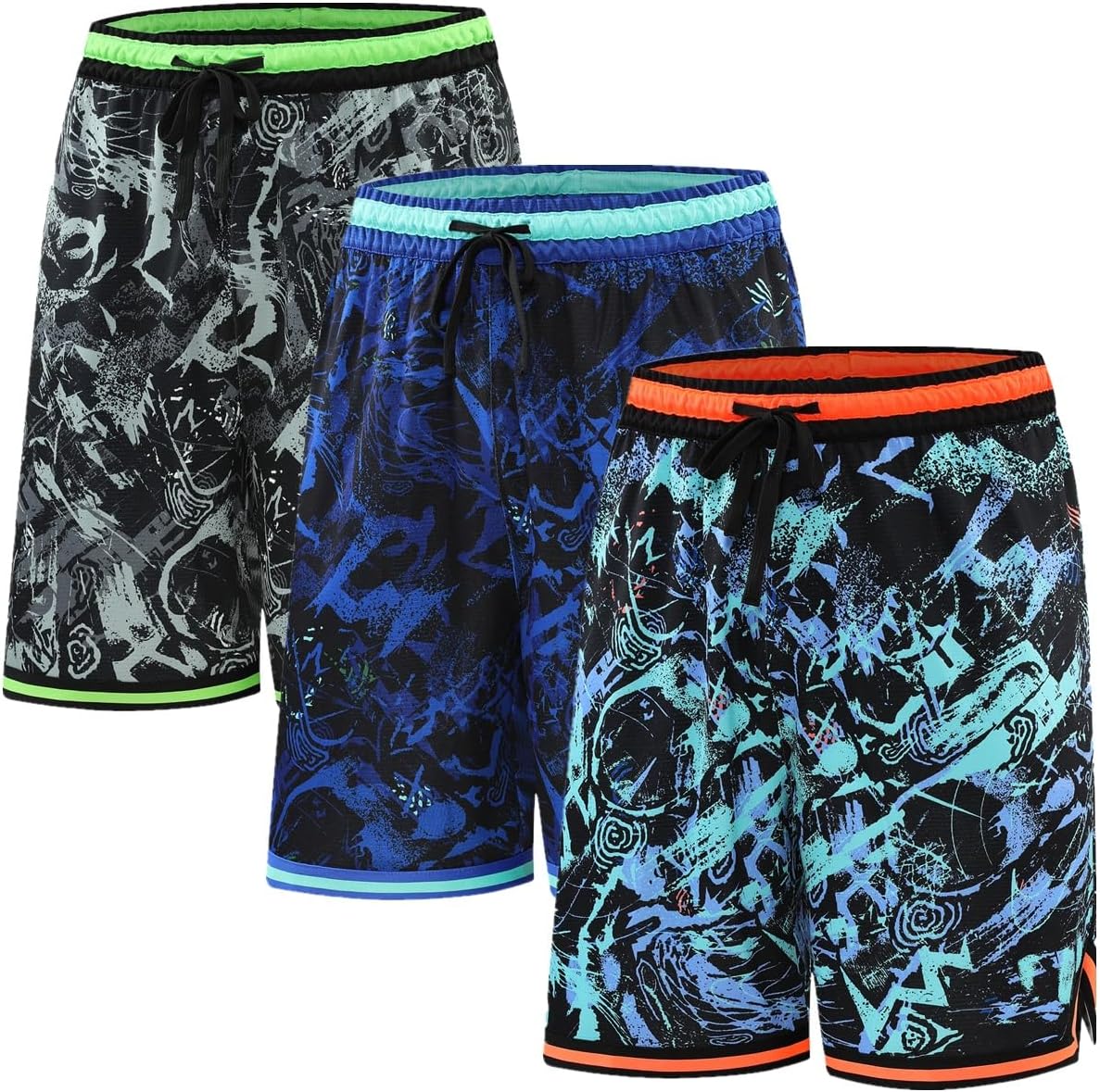 2/3 Pack Basketball Shorts with Zipper Pockets for Men,Active Athletic Shorts - Image 8