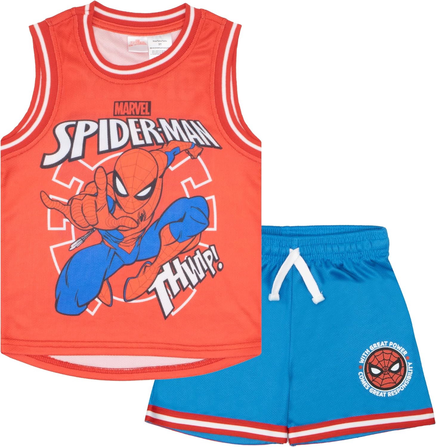 Marvel Avengers, Spider-Man Boys Basketball Jersey & Shorts Matching Set, 2-Piece Superhero Sports Outfit for Kids - Image 8