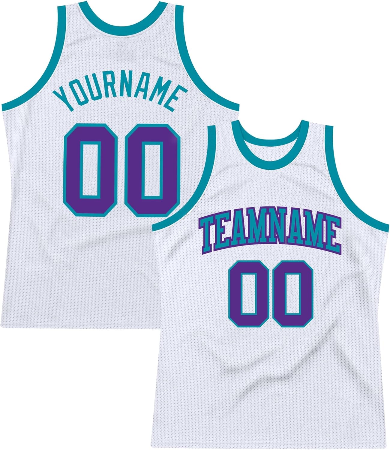 Custom Name Team Name Number Black White Purple-Teal Authentic Throwback Basketball Jersey, Personalized Basketball Jersey - Image 23