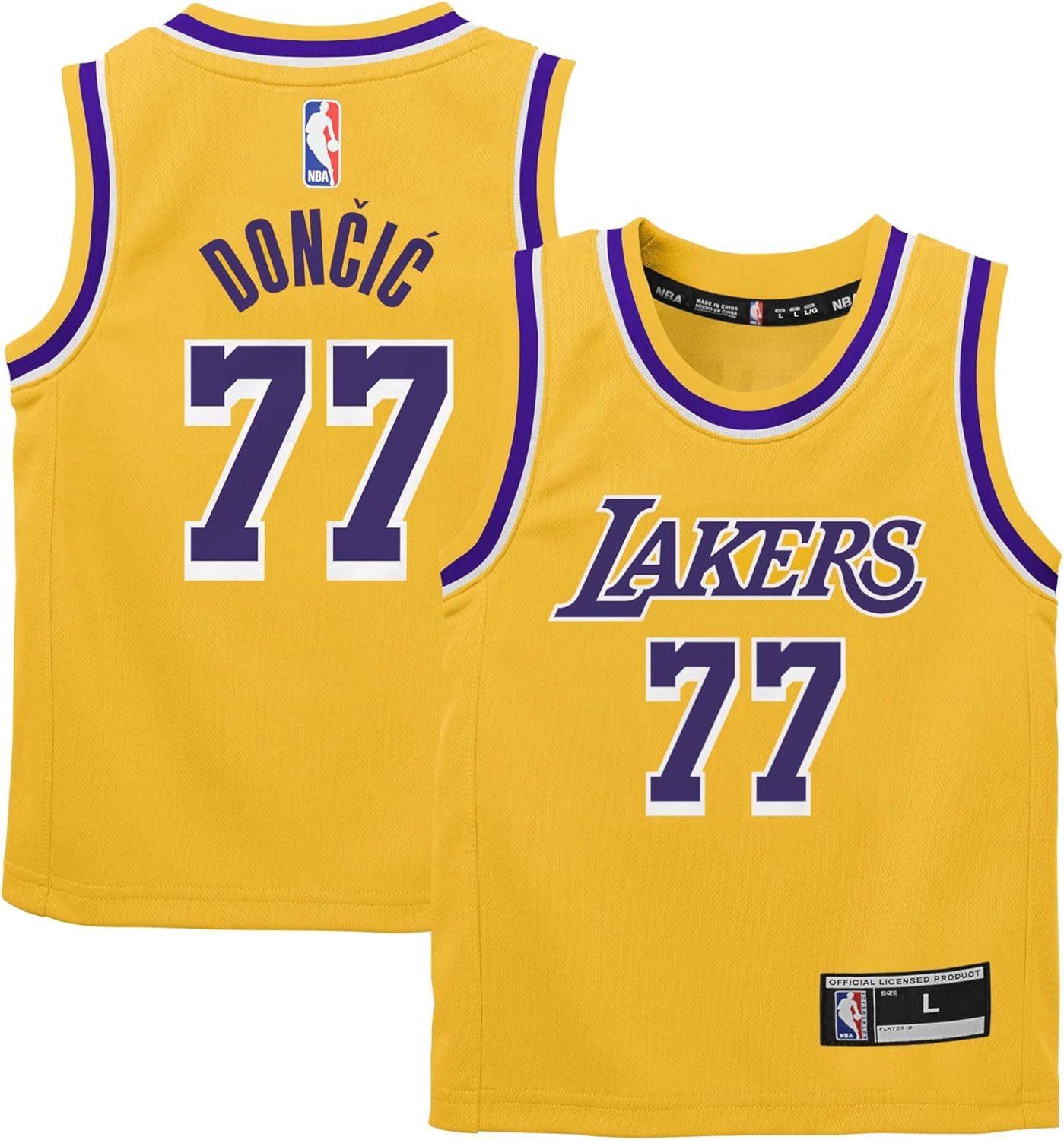 Luka Doncic Los Angeles Lakers NBA Kids 4-7 Yellow Gold Icon Edition Player Jersey