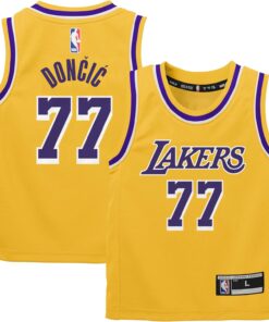 Luka Doncic Los Angeles Lakers NBA Toddler 2-4 Yellow Gold Icon Edition Romper Onesie Player Jersey