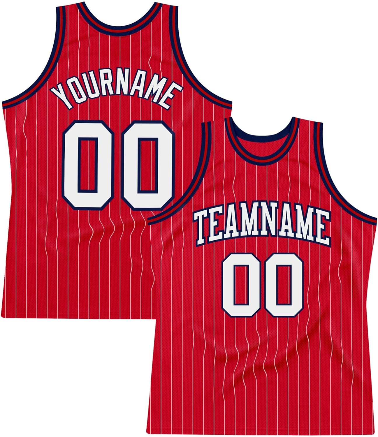Custom Name Team Name Number Blue White Pinstripe Black Authentic Basketball Jersey, Personalized Uniform Basketball Shirt - Image 33