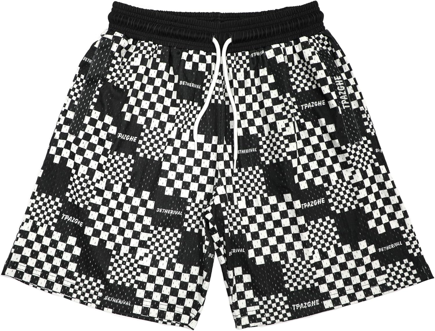 Men Basketball Shorts Graphic Mesh Drawstring Retro Sport Workout Gym Running Athletic Shorts - Image 25