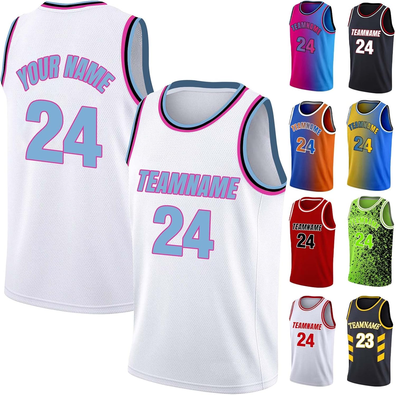 Custom Basketball Jersey Team Name Number Personalized Practice Shirt for Men Youth Kids Boys College University, S~4XL - Image 8