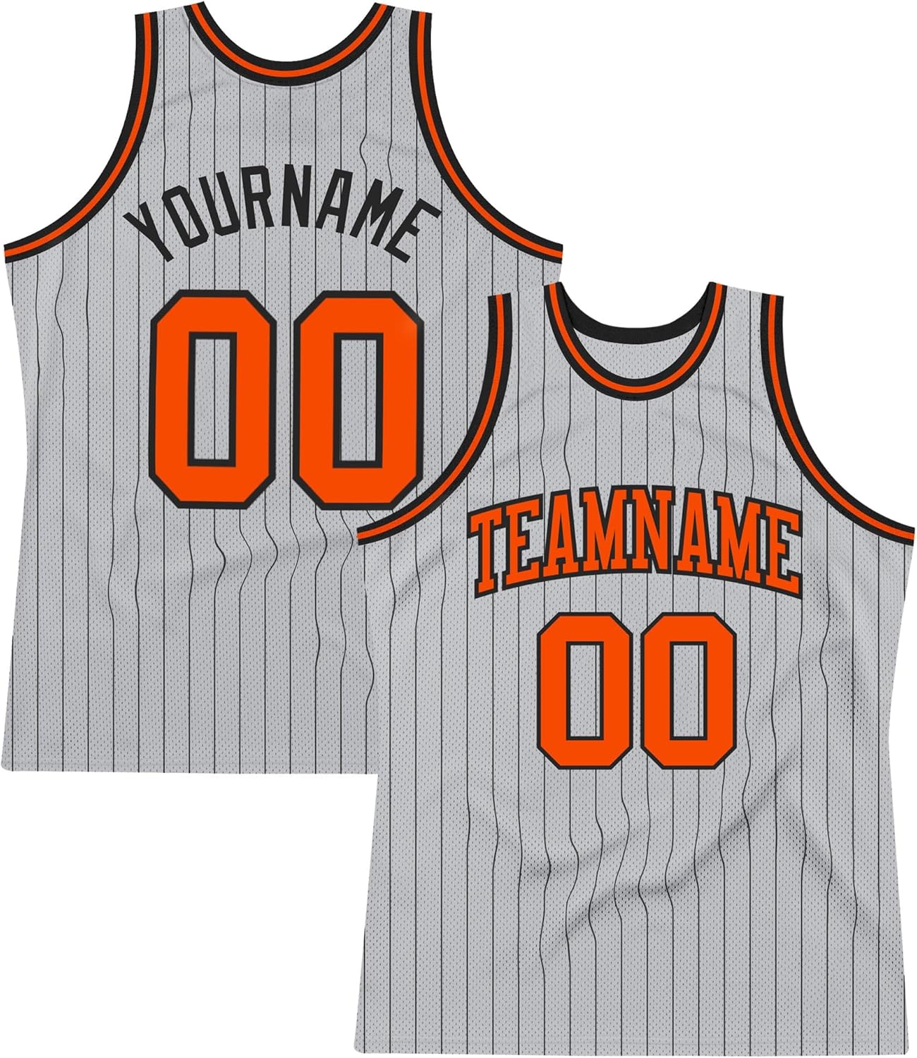 Custom Name Team Name Number Gray Black Pinstripe Black-Old Gold Authentic Basketball Jersey, Personalized Basketball Jersey - Image 8