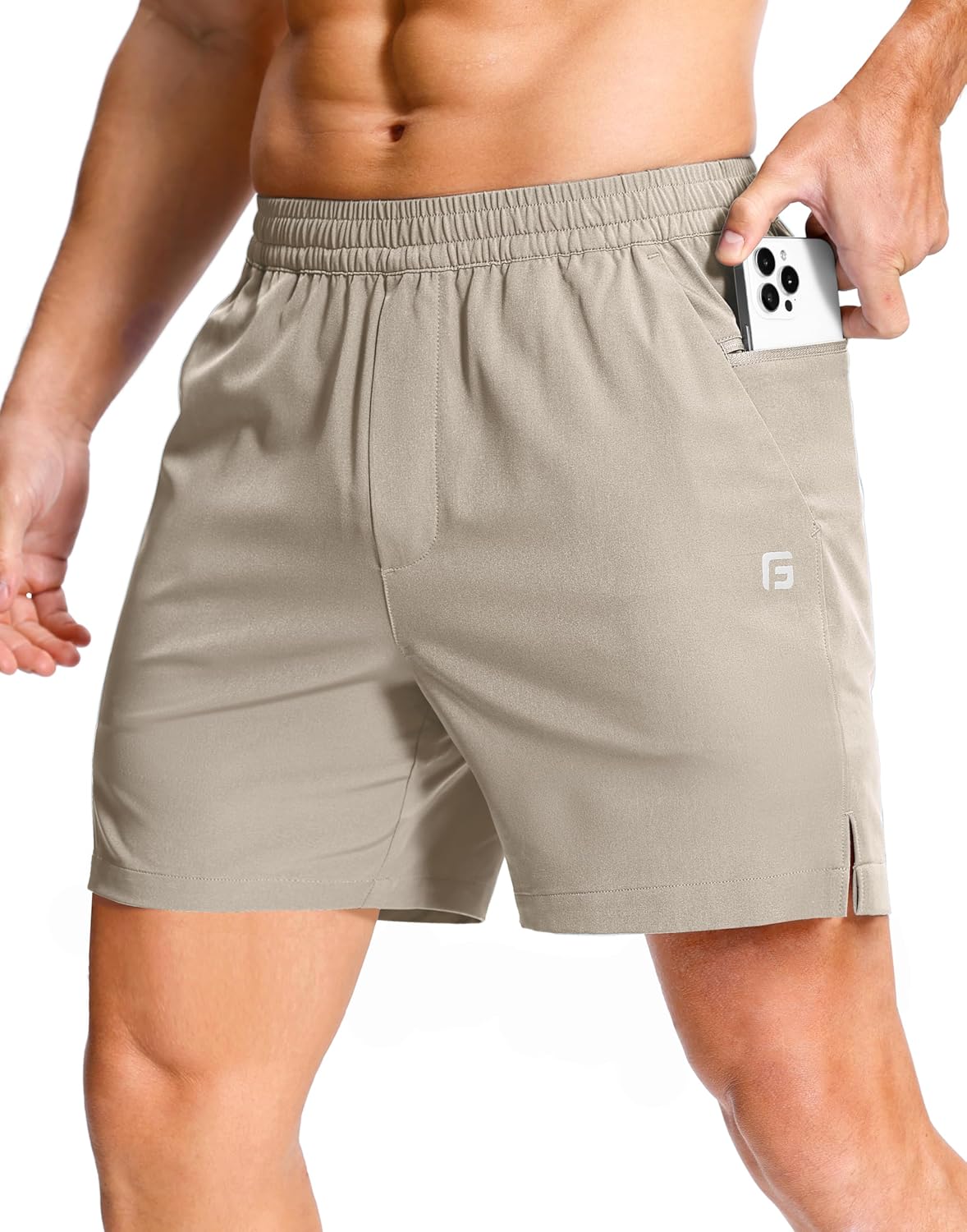 GGJ Men's Lightweight Athletic Shorts with Zipper Pockets 7"/5"/9" Gym Workout Running Quick Dry Tennis Shorts for Men - Image 11