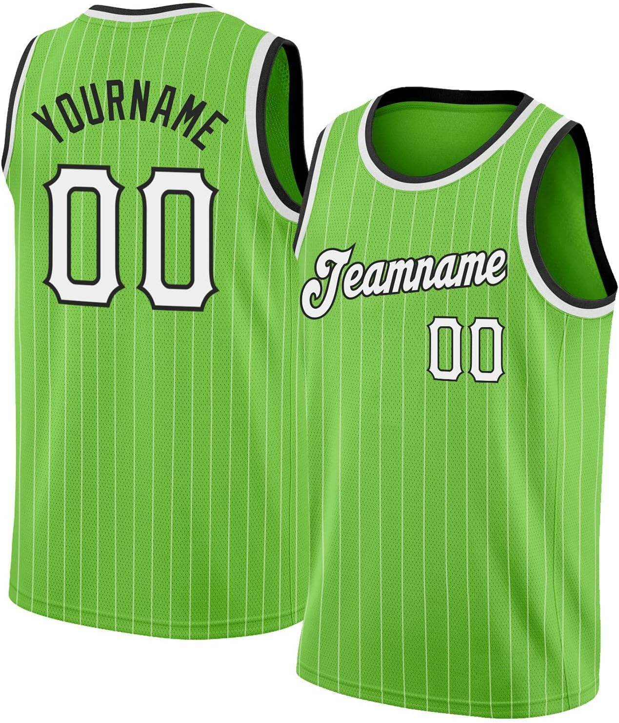 Custom Name Team Name Number Black White Pinstripe White Authentic Basketball Jersey, Personalized Uniform Basketball Shirt - Image 32