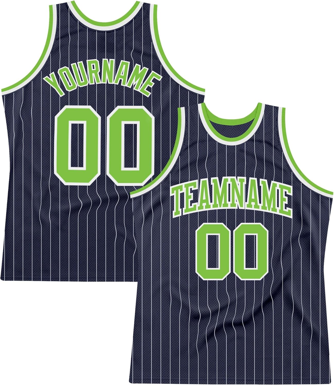 Custom Name Team Name Number Blue White Pinstripe Black Authentic Basketball Jersey, Personalized Uniform Basketball Shirt - Image 24