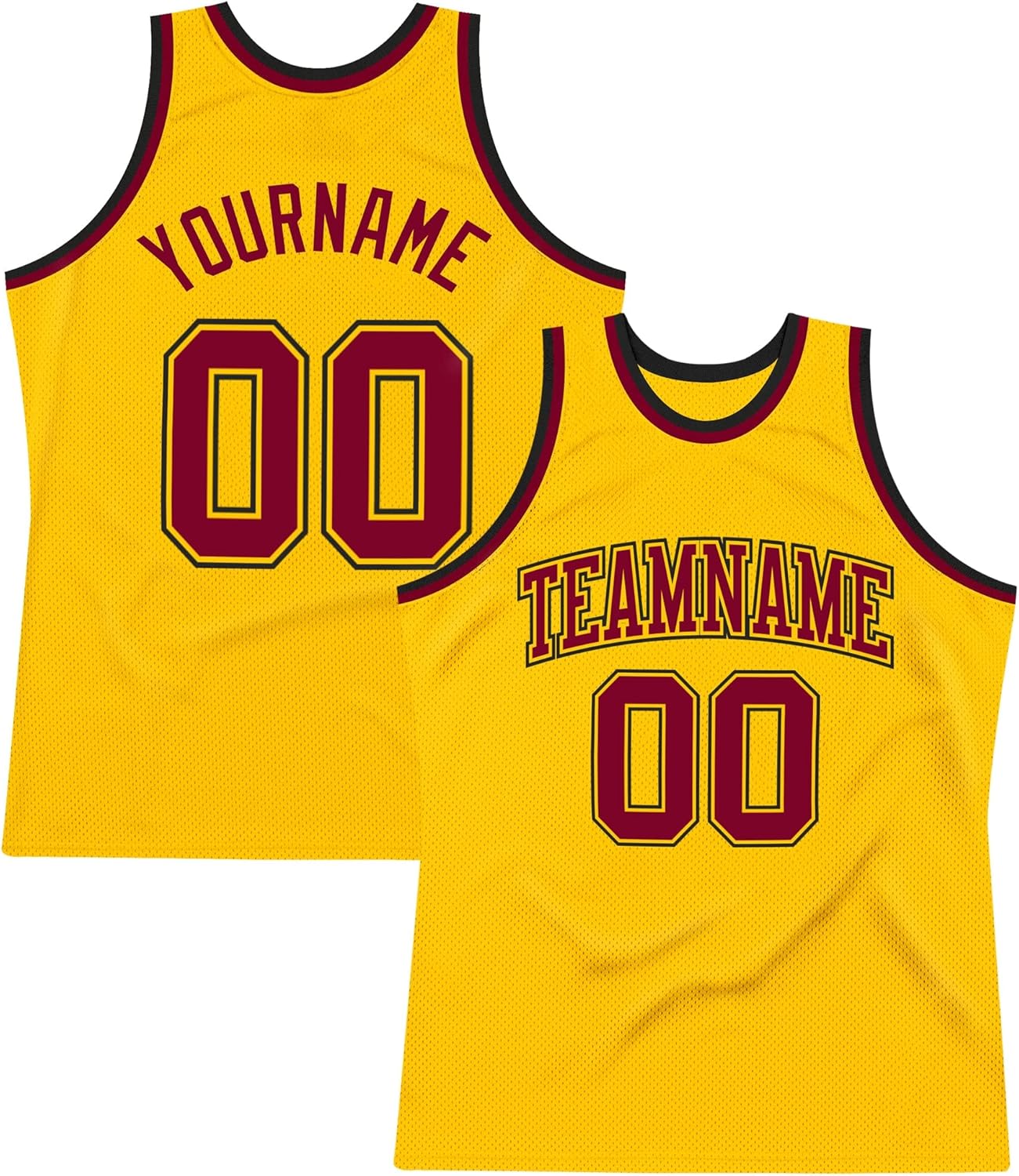 Custom Name Team Name Number Red Gold-White Authentic Throwback Basketball Jersey, Personalized Uniform Basketball Shirt - Image 23