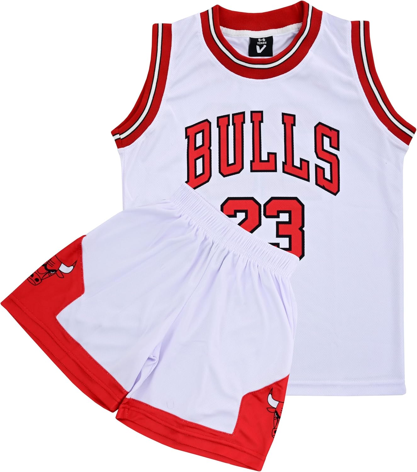 VEGAS APPAREL Kids Basketball Kit, 2 Piece Sleeveless Kids Basketball Jersey Shirt & Shorts for 2-14 Years Unisex Children