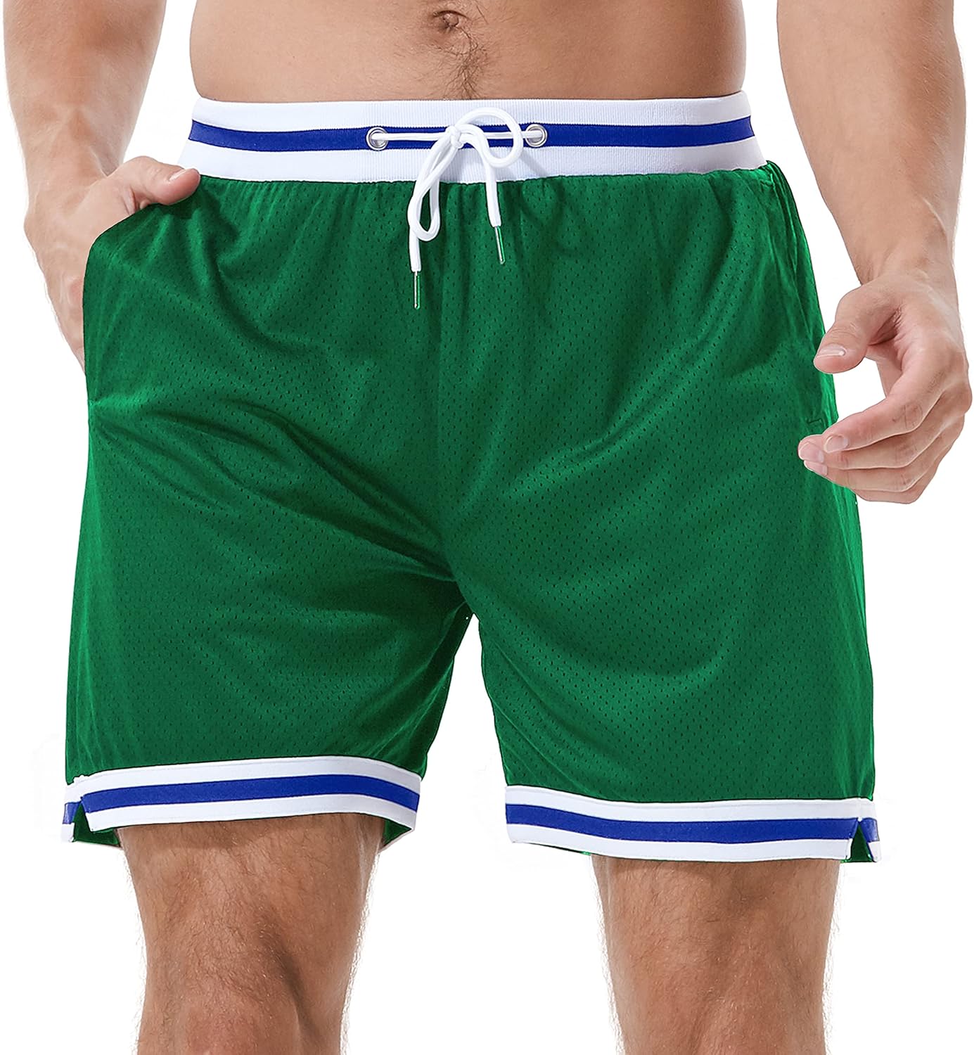 HEALONG Basketball Athletic Shorts Men - Mesh Gym Sports Workout Training Drawstring Retro Casual Fashion Short with Pockets - Image 10