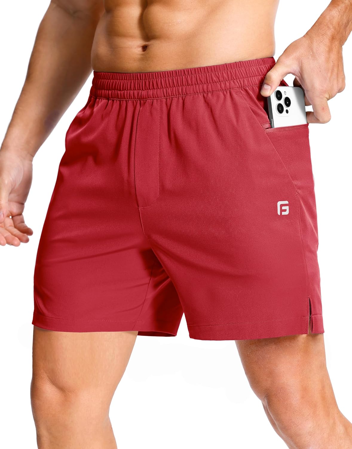 GGJ Men's Lightweight Athletic Shorts with Zipper Pockets 7"/5"/9" Gym Workout Running Quick Dry Tennis Shorts for Men - Image 20